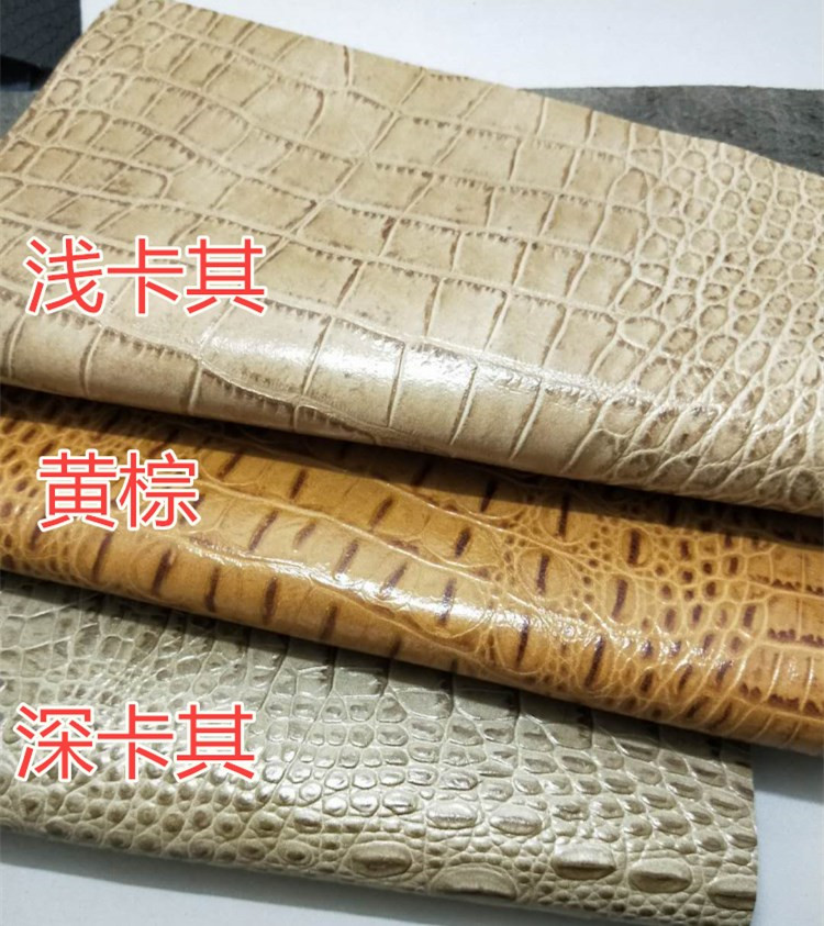 Da cá sấu sàn da chất liệu da vỏ nguyên serpentine nổi da vải túi diy - Vải vải tự làm vải cotton thô