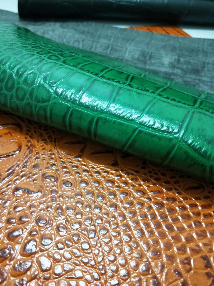 Da cá sấu sàn da chất liệu da vỏ nguyên serpentine nổi da vải túi diy - Vải vải tự làm vải cotton thô