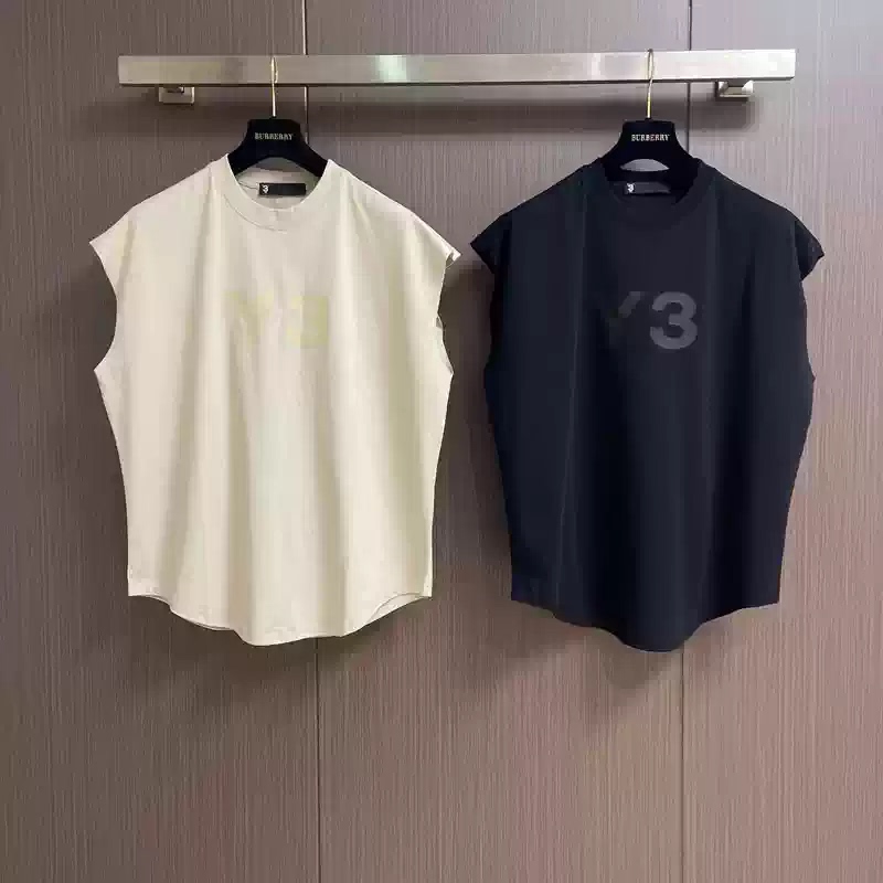 Al Studios Trendy Brand Y3 Letter Print Round Neck Sleeveless Loose Large Size Vest for Men Loose Sports Vest for Men