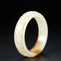 一口价内径62mm 新疆和田玉 古玉 老玉 雕刻龙纹手镯