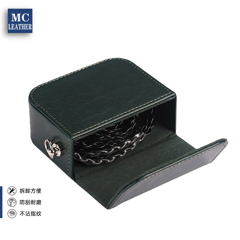 High-End Handmade Earphone Earbud Storage Bag, Portable Pressure-Resistant Protective Storage Box Made of First-Layer Cowhide Material, Earphone Bag