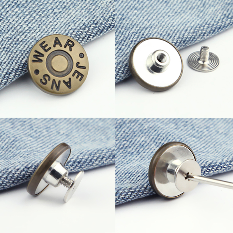 Jean button accessories adjustable to remove fixed waist artifact from nail to minimize waist button nail