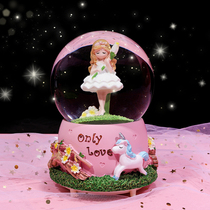 Creative girl heart ornaments prayer flower Flower Fairy Crystal Ball Music Box Children girl student birthday gift