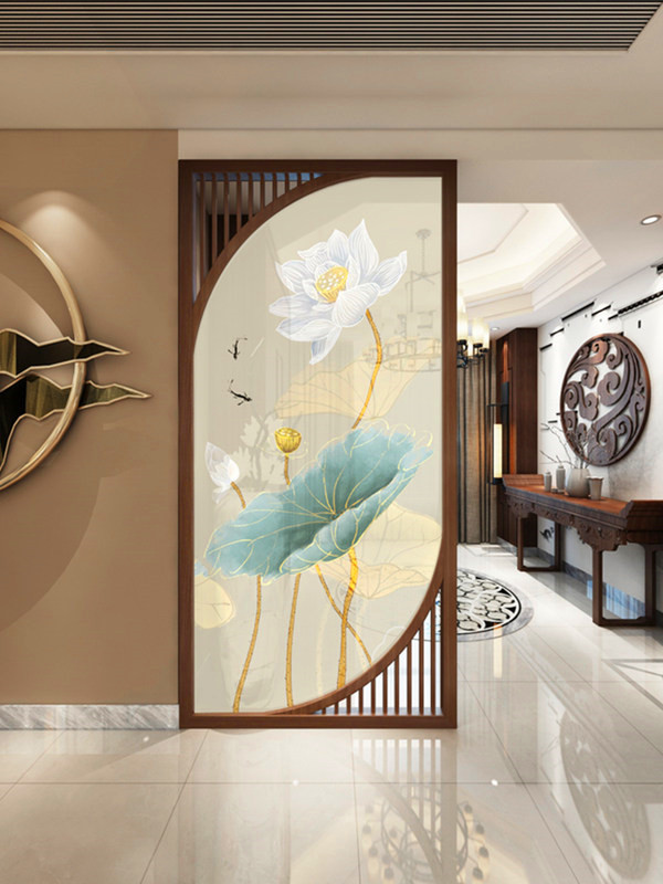 Modern minimalist solid wood screen cabinet partition wall living room Chinese-style screen custom-made home porch storage entry art