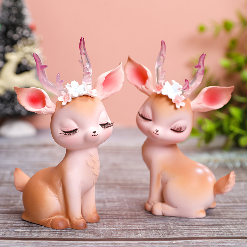 Soft Meng Healing Department Home Bedroom Desktop Decoration Creative Cute Fawn Decoration to Send Girls' Girls' Birthday Gifts