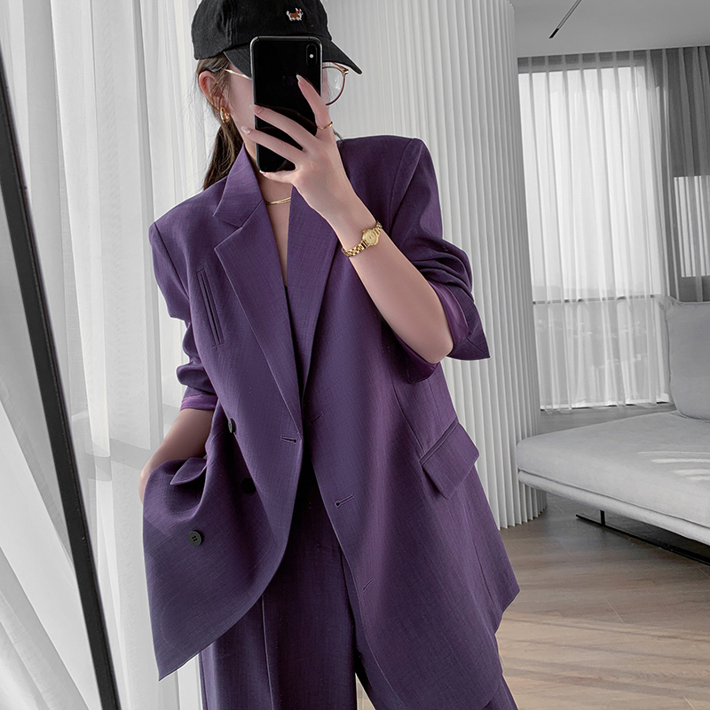Blazer 2026 Spring New Style Loose Slimming Oversize Fashionable Elegant Wide-Leg Pants Two-Piece Set