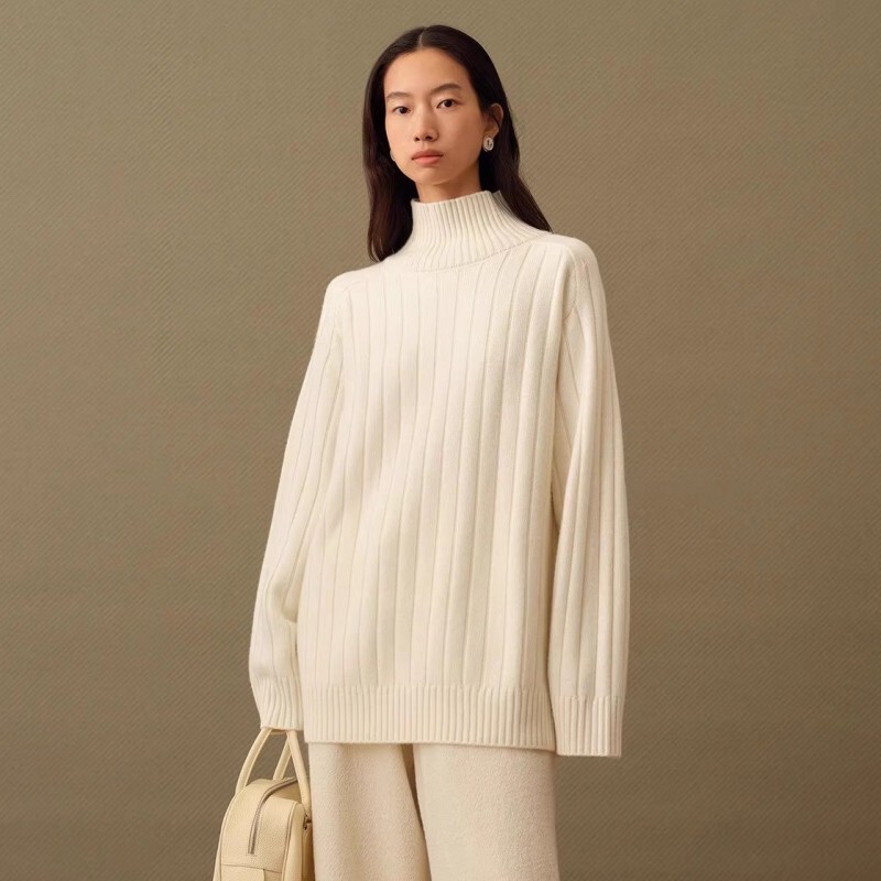 Decrepit Cashmere Wool Comfortable Turtleneck Double Warmth Ribbed Lazy Style Oversized Sweater Decrepit Cashmere Wool Comfortable Turtleneck Double Warmth Ribbed Lazy Style Oversized Sweater