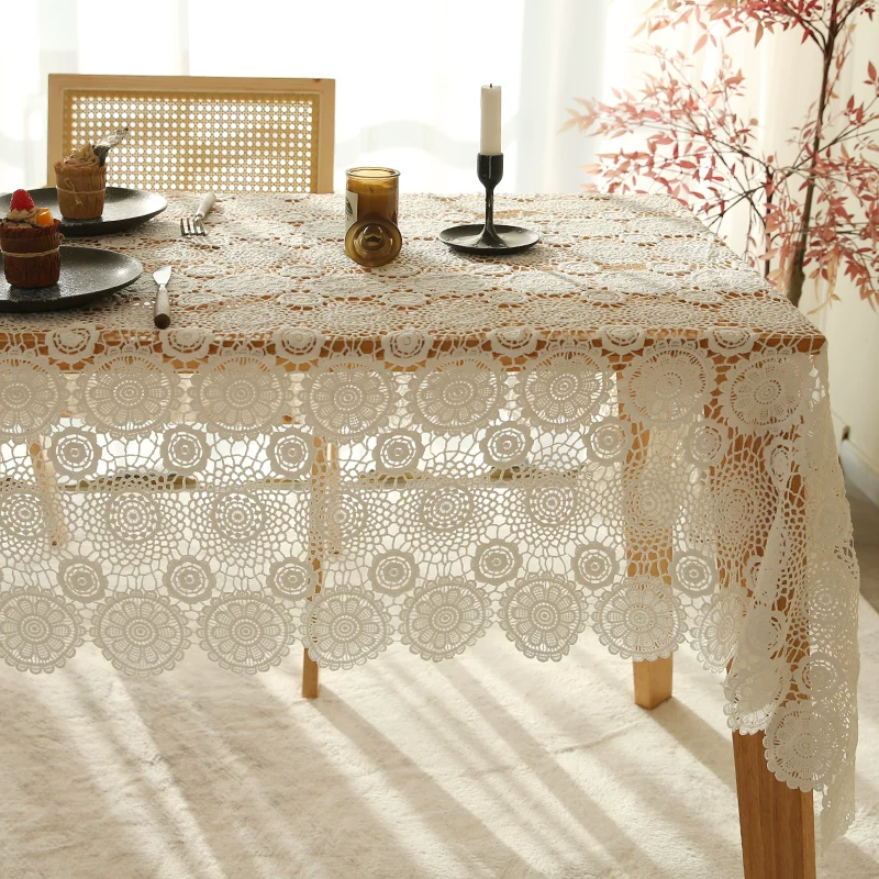 Французская кружевная столешница из полупрозрачной плотной вод dissolving lace cover кофейный столик десерт кровать завтрак скатерть