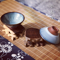 Solid Wood Engraved Small Wooden Base Pure Handmade Original Base Cup Mat Wood Toting Wood Mat Bottom to be shipped randomly
