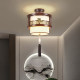 New Chinese-Style Round Ceiling Light for Corridors, Hallways, Balconies, Entryways, Dining Rooms, and Bedrooms, Made of All Copper and Solid Wood, Guangdong Zhongshan Lighting Fixtures