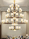 New Chinese-Style Villa Duplex Building Large Chandelier All-Copper Solid Wood Living Room Main Light Atmospheric Retro Chinese-Style Restaurant Lighting Fixtures