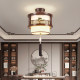 New Chinese-Style Round Ceiling Light for Corridors, Hallways, Balconies, Entryways, Dining Rooms, and Bedrooms, Made of All Copper and Solid Wood, Guangdong Zhongshan Lighting Fixtures