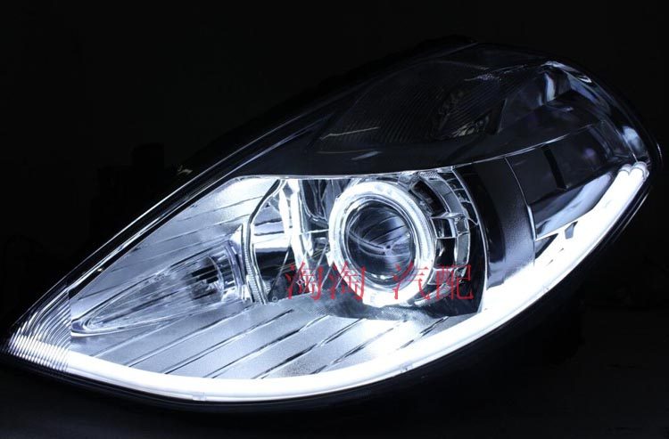 08-10 Kips Headlight Assembly Retrofitted Lens Xenon lamp BMW Angel Eye Devil Eye Day Line Lamp Living Room Lamp