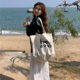 Вместительный и большой шоппер, трендовая сумка на одно плечо для отдыха, в корейском стиле