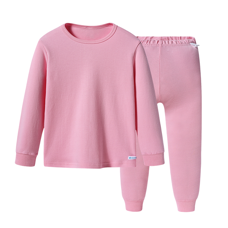 đồ lót Ba-gun mỏng cổ tròn childrens mềm bông cô gái vòng cổ dài sleevewarm bộ đồ lót cô gái da-da.