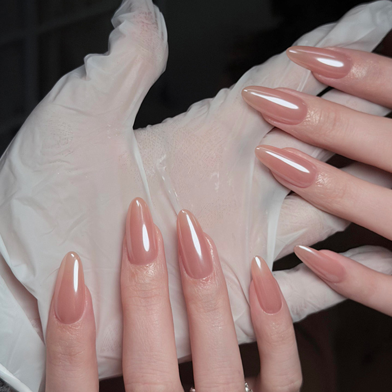Purely Handmade Haili Manicure Wearable Nails, Super Popular Nude Color Nail Patches, 2026 New Model, Medium-Long Style, High-End Feel, Brightening Effect Purely Handmade Haili Manicure Wearable Nails, Super Popular Nude Color Nail Patches, 2026 New Model, Medium-Long Style, High-End Feel, Brightening Effect