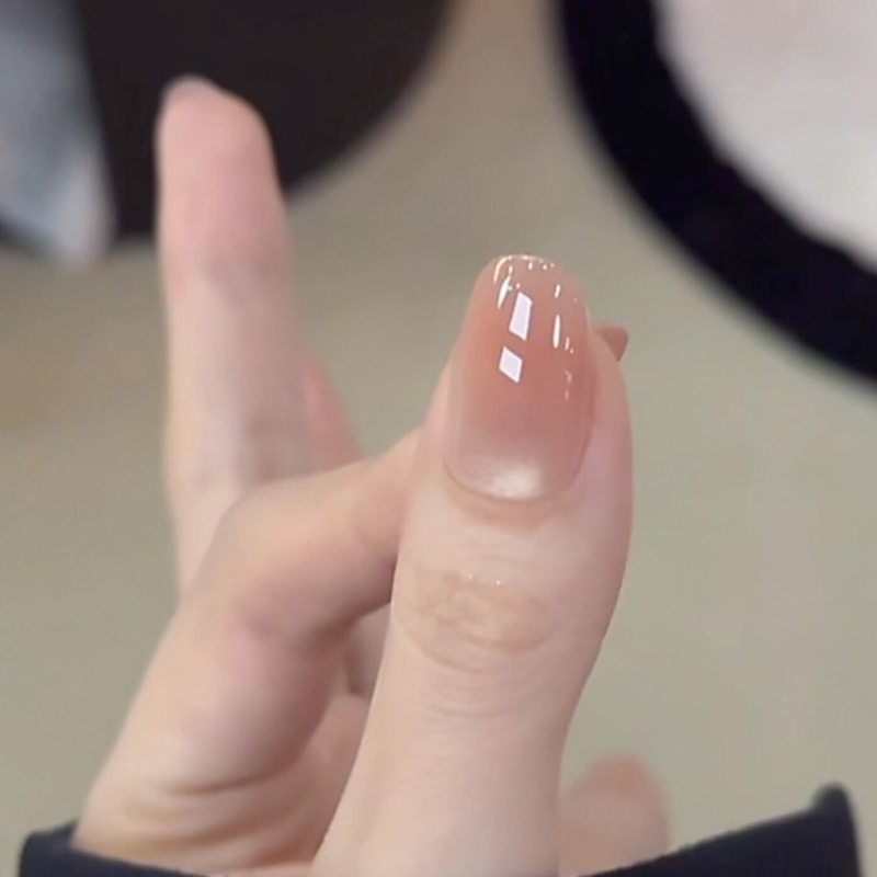 Purely Handmade Cat-Eye Manicure Wearable Nails Nude Pink Gradient Nail Patches Short Style 2026 New Summer High-End Feel