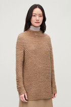 Spot COS layer fold design sweater Ma sea hair semi - high round collar knitting shirt 0718795001