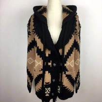 Spot the kooples Geometric printed knitting sweater with hat sweater BAO WEN wool FCAR19009K