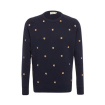 Spot Maison Kitsune Fox Embroidered Womens Round Neck Top Pullover Sweater AU00308KM0001
