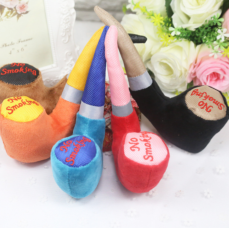 New pet toy Colour plush tobacco bulldog toy dog vocal toy manufacturer Direct sales