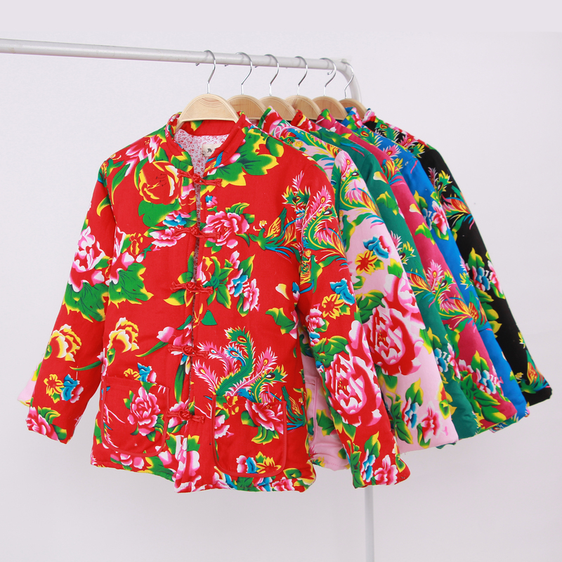 Northeastern Large Floral Cotton Padded Jacket for Women, Winter Slim Fit Thickened Warm Bride Red Cotton Coat with Long Sleeves Northeastern Large Floral Cotton Padded Jacket for Women, Winter Slim Fit Thickened Warm Bride Red Cotton Coat with Long Sleeves