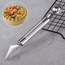 Stainless steel vegetable fruit dug watermelon digging ball spoon platter tool set splitter carving knife mold