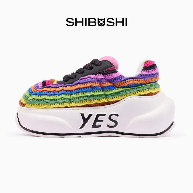 Is It Shibushi Rainbow Dun Dun 2026 Autumn and Winter Men's and Women's Casual Thick-Soled Height-Increasing Knit German Training Shoes Trendy?