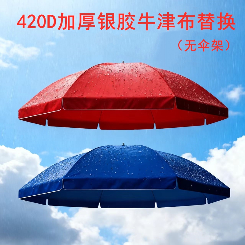 420D Thickened Silver-Coated Oxford Cloth Sun Protection and Waterproof Fabric Replacement for Sun Umbrellas, Parasols, Outdoor Large Round Umbrella Top Cloth