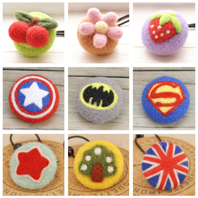 Creative gift handmade diy making hair clip hair ring hair accessories hair ring brooch material package wool felt wool felt