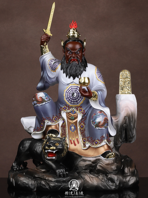 Zhang Tianshi Statue Zhang Daoling Patriarch Ornament Longhushan Zhang Tianshi Statue White Marble Buddhist Hall Home Worship