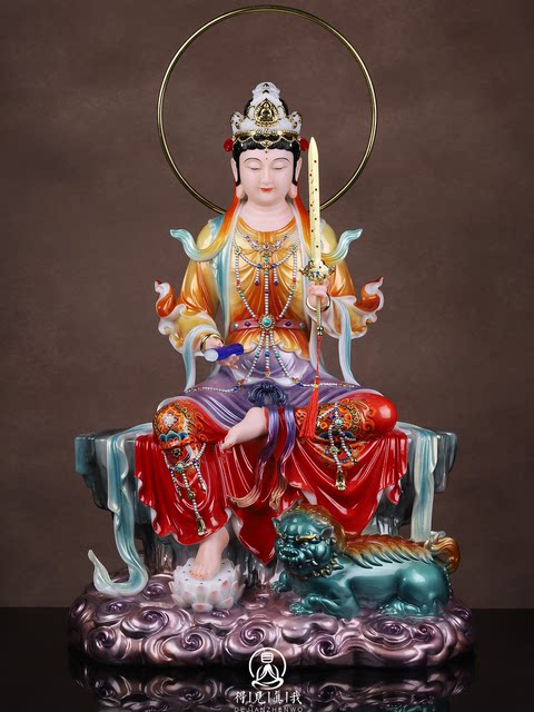 Manjushri Samantabhadra Buddha Statue Manjushri Bodhisattva Samantabhadra Statue White Marble Household Buddhist Hall Worship Manjushri Samantabhadra Ornaments