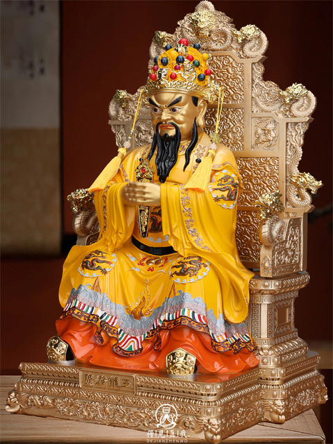 Long Wuye God Statue Guangji Dragon King God of Wealth Statue Painted Fifth Master Statue Wutai Mountain Resin God of Wealth God Real Body Ornament