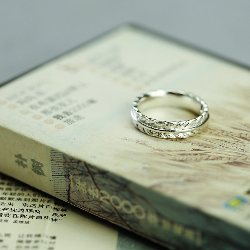Domestic ring Little Prince series of S925 open silver wheat couples against women jewelry
