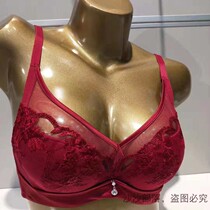 Olynon counter gold makeup 3 4 deep V gather adjustment type thin mold cup soft steel ring bra OGW2201