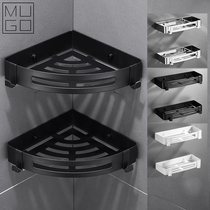 Punch-free bathroom toilet 304 stainless steel rack toilet nail-free triangle basket rack combination