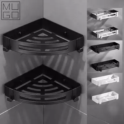 Punch-free bathroom powder room 304 stainless steel rack toilet nail-free triangle basket rack combination