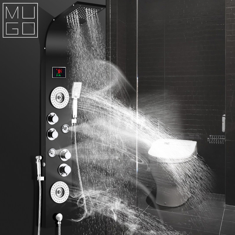 Eurostyle intelligent thermostatic shower head shower kit pull-out spray gun down tap bathroom with shower head shower screen shower