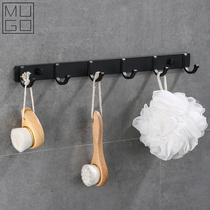 Kitchen adhesive hook space aluminum wall-mounted rack nail-free clothes hook row hook kitchen and bathroom pendant spatula hook rack-free punching