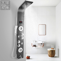 Muge Golden Smart Thermostatic Shower All Copper Shower Set Shower Screen Bathroom Shower Screen Bathroom Shower Faucet 304 Stainless Steel