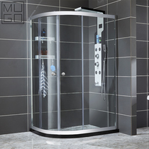 Overall shower room bathroom tempered glass bath room toilet arc fan partition high-strength Bath screen customization