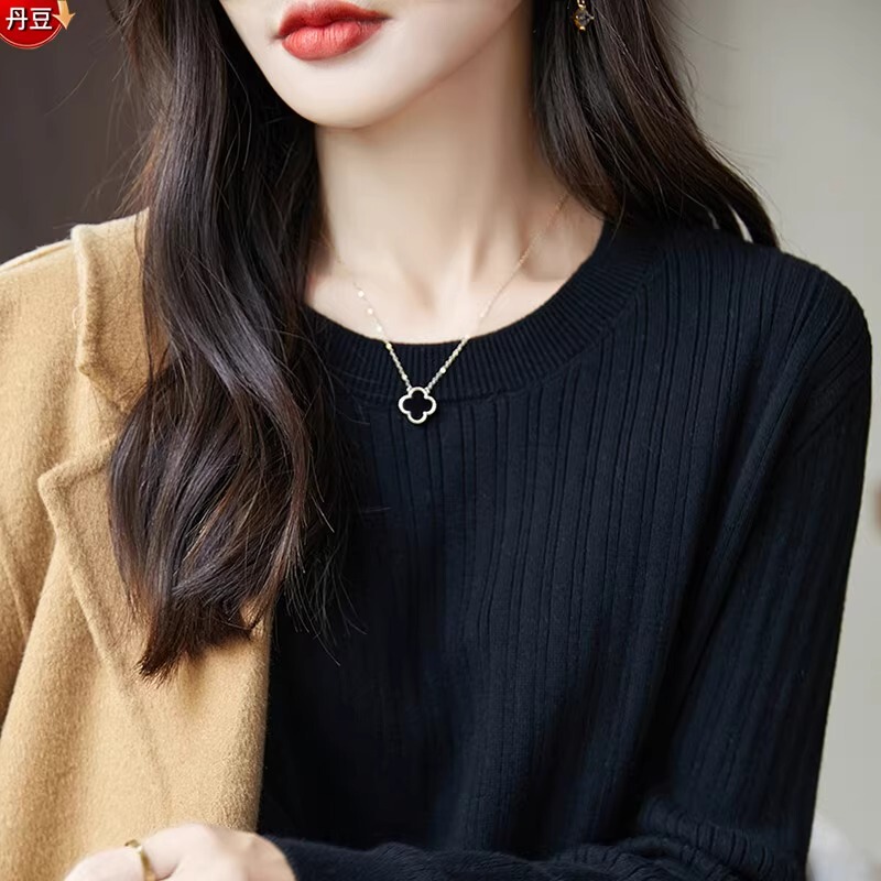 Non-Pilling 100% Pure Cotton Sweater for Women, Autumn/Winter 2026 New Style, Loose Round Neck Knitwear, Loose Base Layer Shirt Non-Pilling 100% Pure Cotton Sweater for Women, Autumn/Winter 2026 New Style, Loose Round Neck Knitwear, Loose Base Layer Shirt