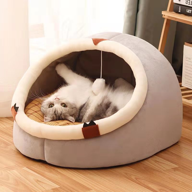 Cat den Summer Four Seasons Universal Cat House Semi-enclosed Kitty Bed Villa Kennel Winter Warm Pet Supplies