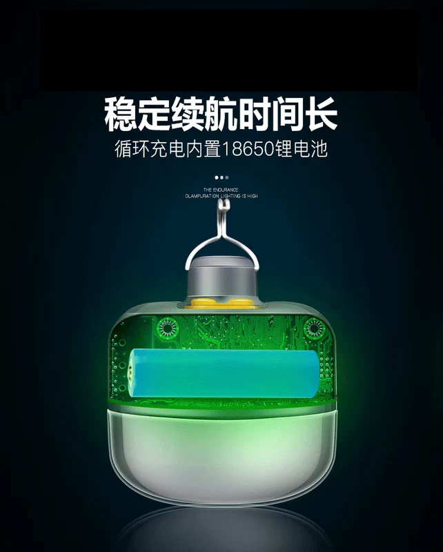 Đèn lều cắm trại đèn sạc có thể sạc ngoài trời chiếu sáng khẩn cấp ngoài trời nhà siêu sáng không thấm nước chợ đêm đèn gian hàng đèn den pin sac