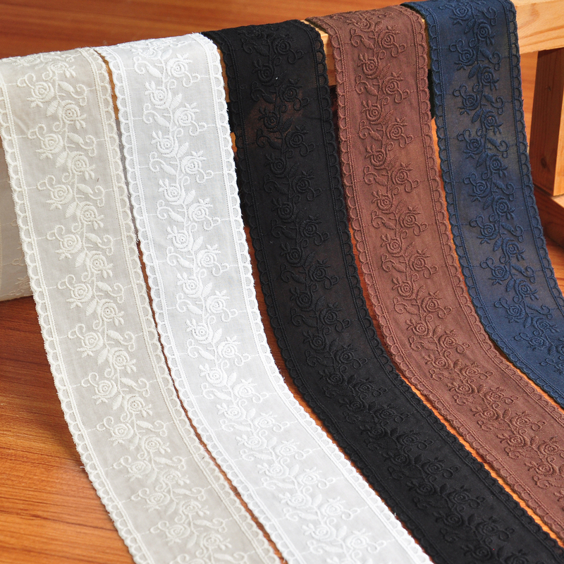 6cm Wide Double-Sided Embroidered Cotton Lace Trim DIY Neckline Hem Skirt Clothing Skirt Widening Decorative Lace 6cm Wide Double-Sided Embroidered Cotton Lace Trim DIY Neckline Hem Skirt Clothing Skirt Widening Decorative Lace