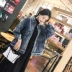 Áo khoác denim ngắn nữ mùa xuân và mùa thu 2019 mới đầu máy phổ biến phiên bản retro Hàn Quốc của dụng cụ đính cườm thủy triều - Áo khoác ngắn