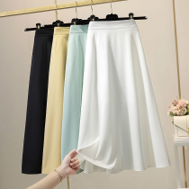 White chiffon skirt summer women high waist A- line dress long umbrella skirt hanging skirt temperament early spring fairy dress