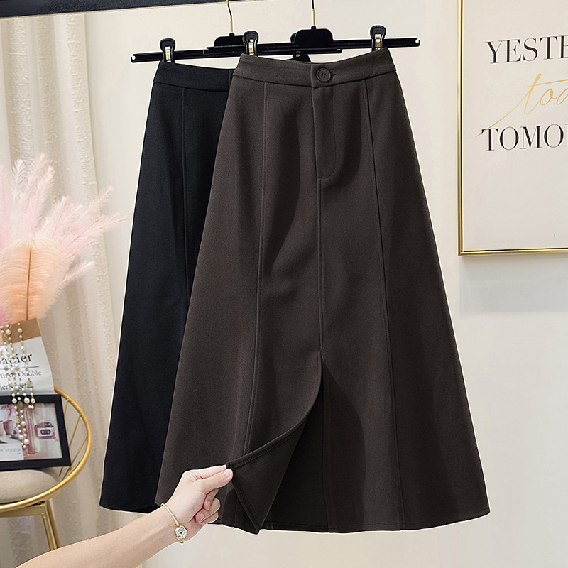 A - word skirt female autumn winter 2023 new design - sensitive small parachute skirt long cross - Korean skirt