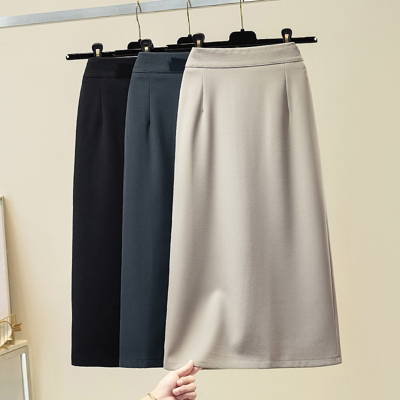 Suit mid-length skirt women's 2022 new summer high waist straight bag hip skirt drape skirt