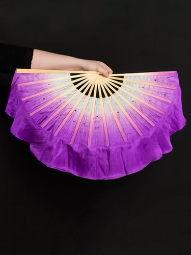 Настоящий шелковый танец фанат взрослой квадратный танец двойной двойной Jiazhou Yangge Dance Fan Fan Silk Classical Dance Prop